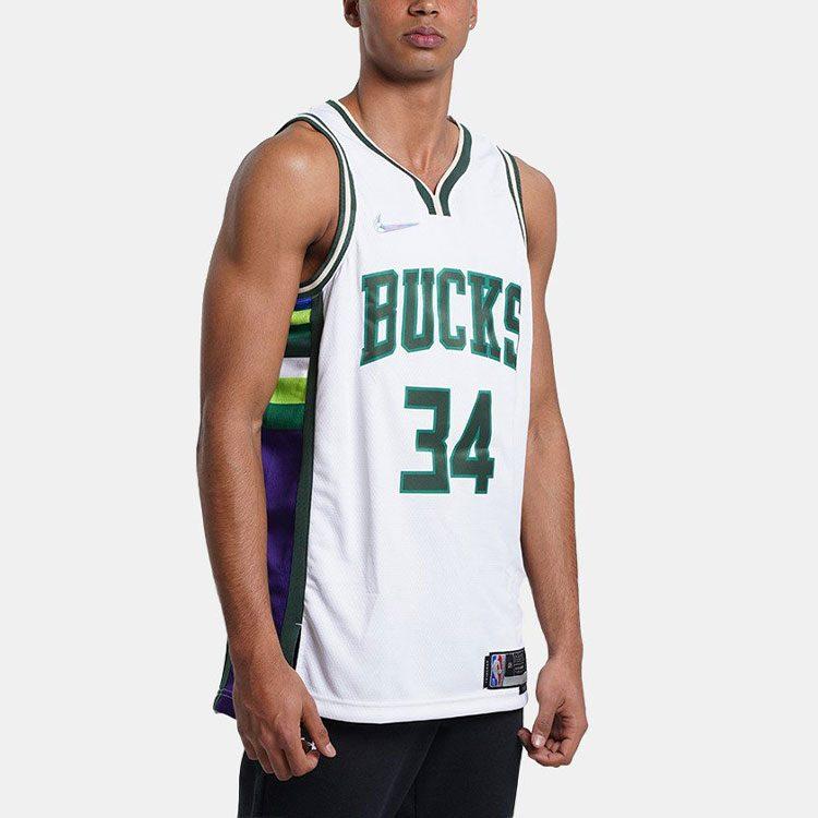 Nike Nba Milwaukee Bucks City Edition Giannis Antetokounmpo 34 Dri FIT Swingman Jersey DB4035-100