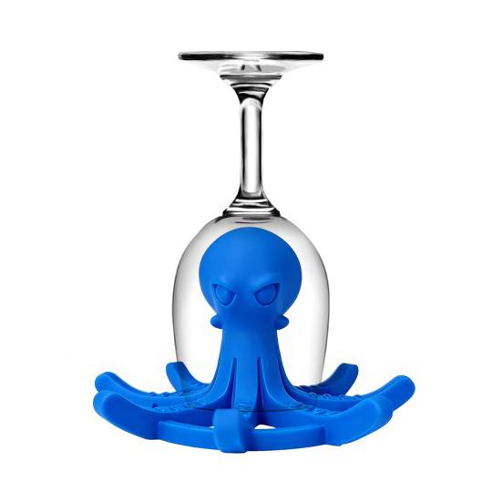 Octopus-Shaped Cup Drying Rack with 8-Arm Creative PLA Water Bottle Holder for Mugs Glasses Tumblers Space-Saving Countertop Organizer for Kitchen синий
