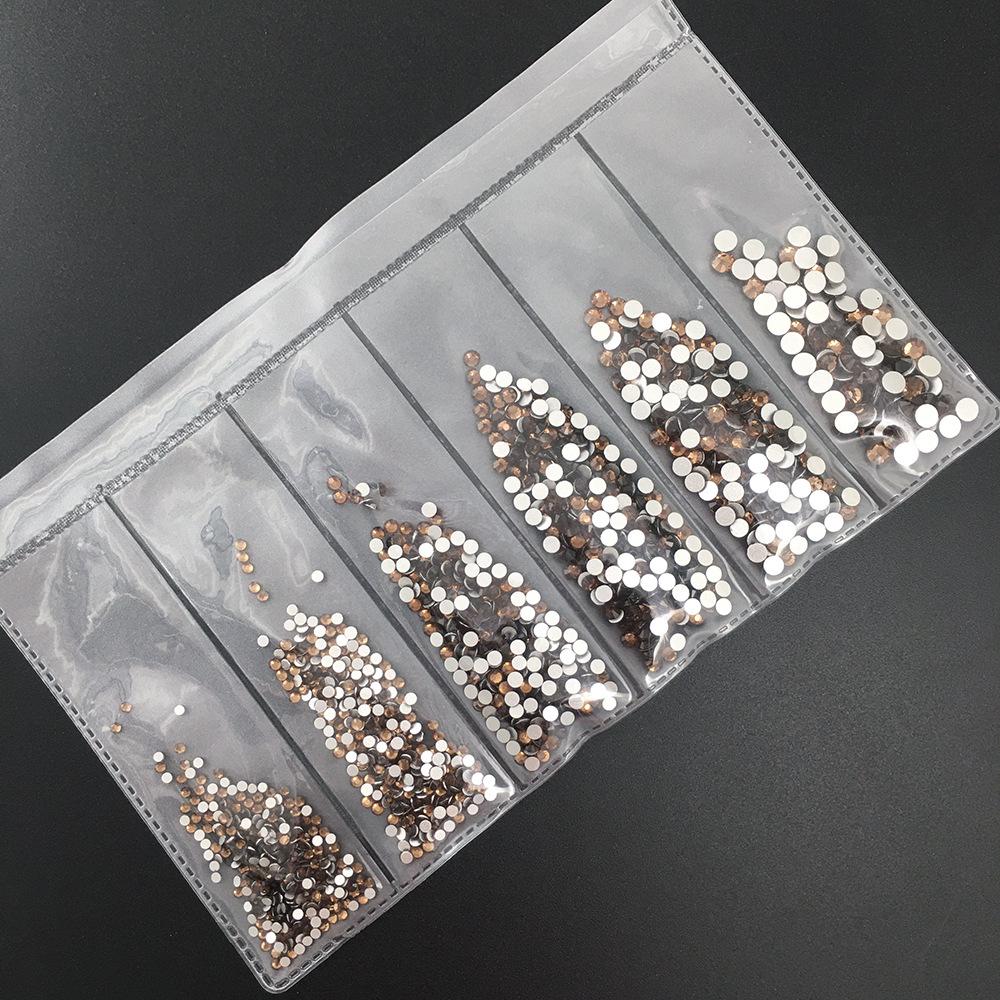 6-Grid Flat-Back Nail Art Rhinestone Set (1440pcs) - Mixed AB & Clear Glass Rhinestones Nail Decorations