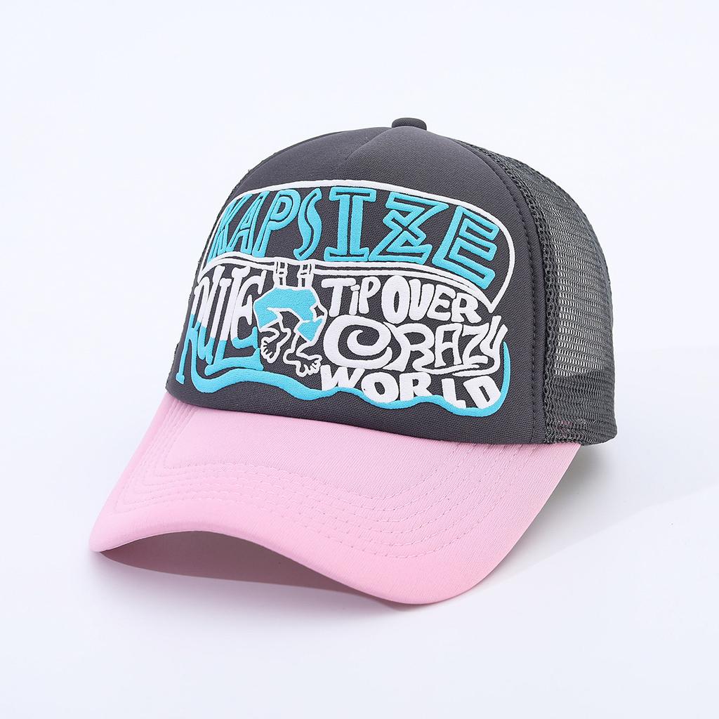Letter Three-Dimensional Printing Sun Hat, Male And Female Couples Net Hat, Truck Hat, Versatile Breathable Baseball Cap