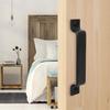 2/4Pcs Black Barn Door Handle Wardrobe Cabinet Door Pulls Iron Sliding Door Handle with Screws Furniture Accessories