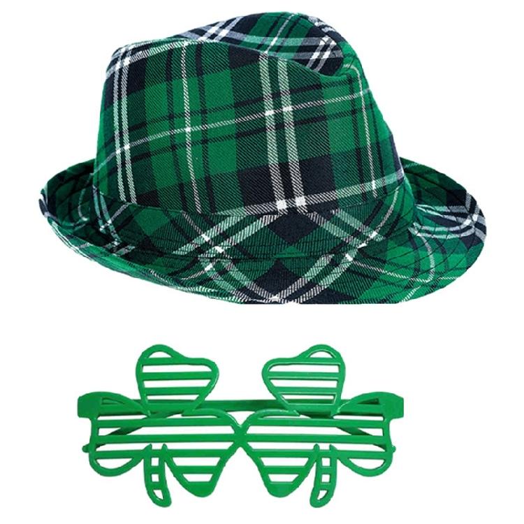 Patrick's Day Outfits Accessory Irish Festival Costume Accessories with Hat Bowtie Necklace Glasses Suspenders Stockings