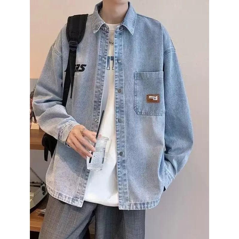 2026 Mens Vintage Denim Jacket Set Streetwear Trendy Slim Fit Casual Outfit