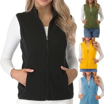 Chaleco Chaqueta Cardigan sin Mangas con Cremallera y Forro de Lana para Mujer Tallas Grandes, Ropa de Abrigo Otoño Invierno al por Mayor