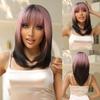 Wigs Straight Haircube Short Synthetic White Platinum Fiber Wig With Bangs For Women Daily Cosplay Heat Resistant Wigs