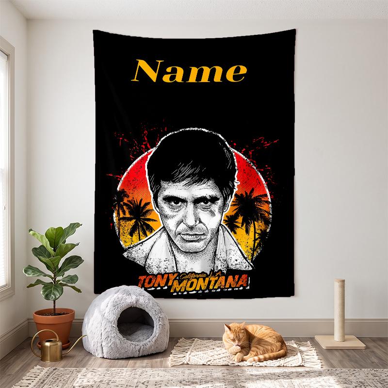 scarface (1) Customizable name decorative wall tapestry ideal choice for wall decor in bedrooms living rooms dorms and home