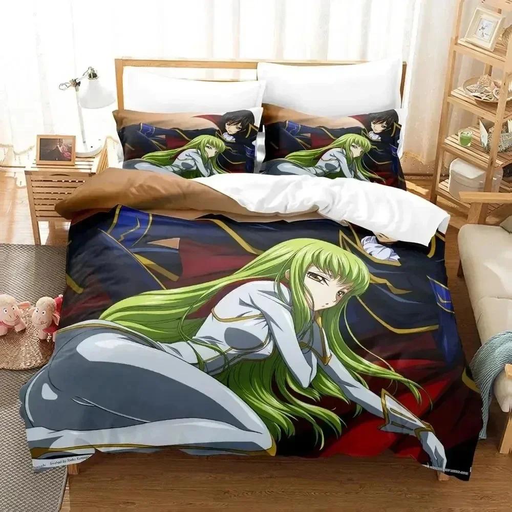 Luxury New 3D Print Anime GEASS C.C. CODE Bedding Set Duvet Cover Bed Set Quilt Cover Pillowcase Queen Boys Adult Bedding Set
