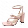 Quadratische Zehe Sandalen Sexy Frauen High Heels Schuhe Neue Sommer Mode Pumpen Chunky Frauen Schuhe Party Flache Damen Hausschuhe