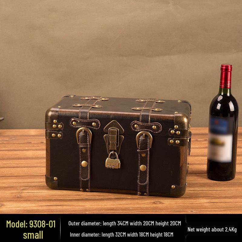 Extra Large Vintage Wooden Storage Trunk with Lockable Latch and Combination Lock.