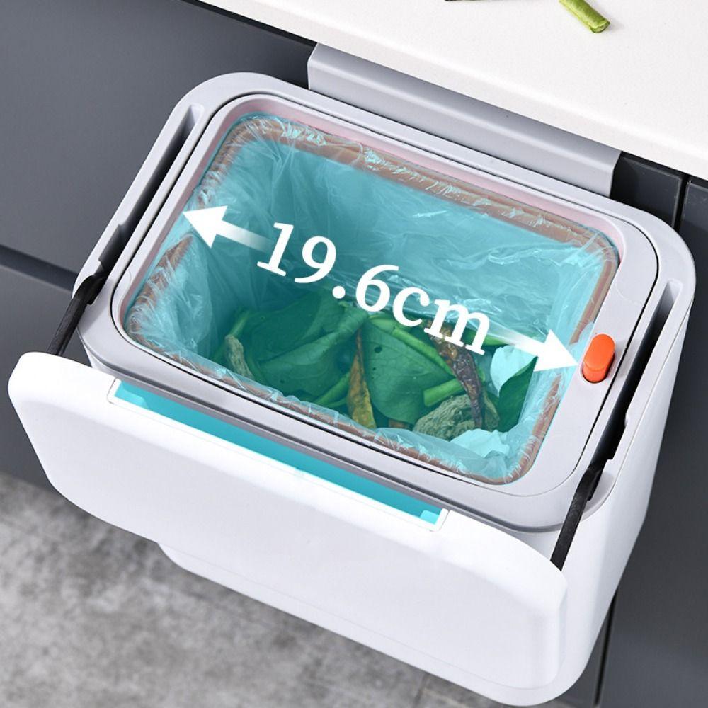 Wall Mounted Kitchen Hanging Garbage Bin Dual Inner with Covered Lid Garbage Recycling Bin Large Capacity Flip Type Storage Bin