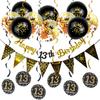 Rose Gold Black 16th Birthday Banner & Balloon Set
