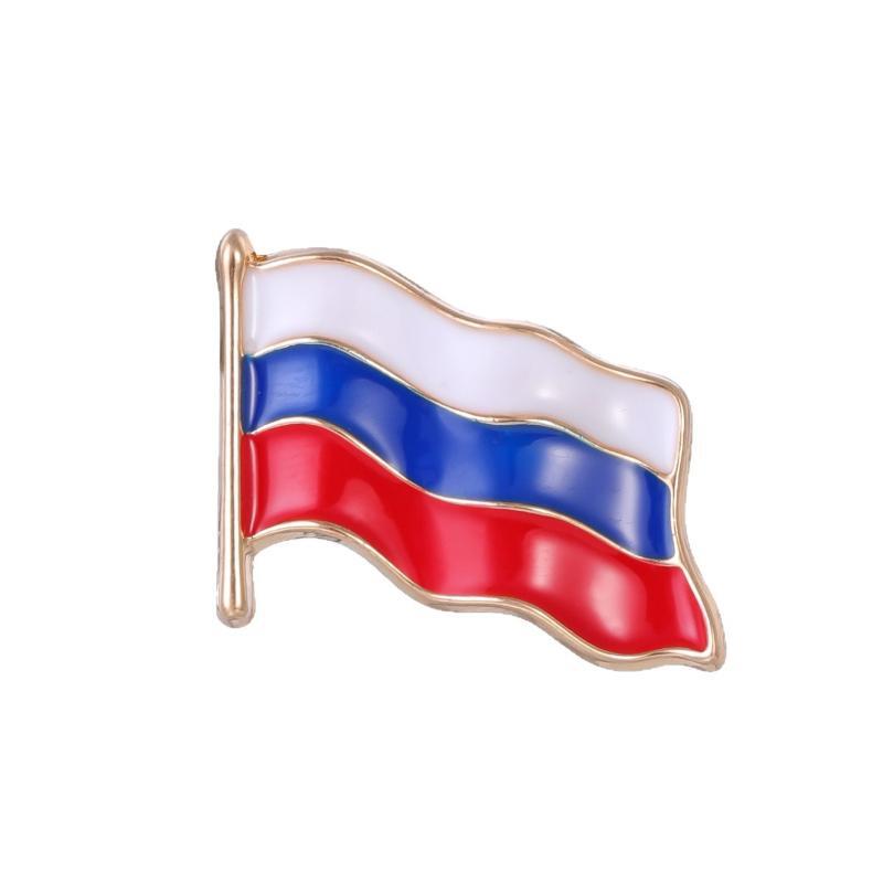 Enameled Colorful Russia National Flag Brooches Men Women Coat Suit Pin Hat Backpack Bag Badge