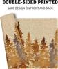 Fall Tree Placemats Set of 6 18x12 Inch Autumn Forest Linen Place Mats Wipeable Orange Pine Tree Table Mat