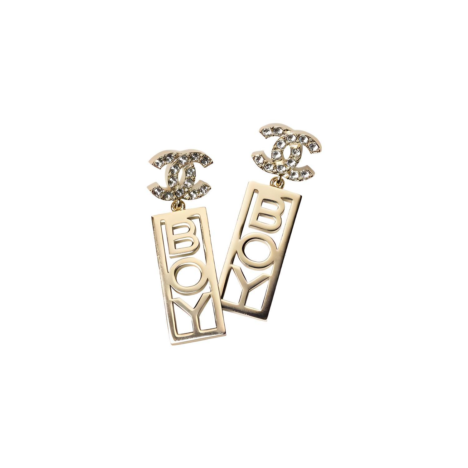 

Chanel Metal And Water Diamond Boy Engraved Pendant Earrings Women earrings Gold AB8118-B07828-NH337 Gold,F