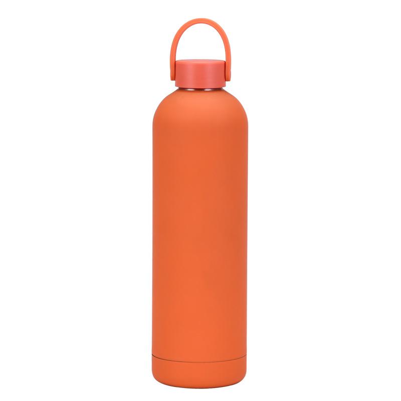 1000 ml doppelwandige Edelstahl-Thermoskanne mit tragbarem Griff für den Außenbereich, einfache Sport-Wasserflasche mit kleiner Öffnung