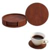 6 Pcs Waterproof Drink Pad Non Stick Cup Mat Durable Leather Coaster  Desk