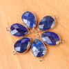 1Pc, Natural Crystal Agate Faceted Irregular Link Connector 23*18mm Zinc Alloy Wrapped Double Ring Stone Charm For Handmade Jewelry Craft Supplies