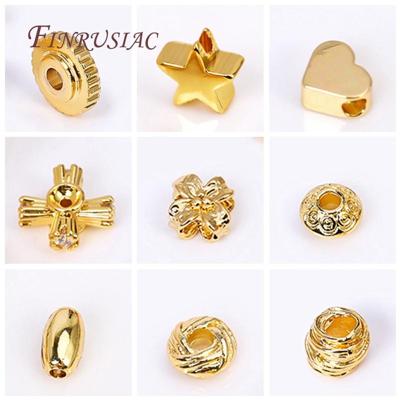 Jewelry Making Beads Accessories 14k/18k/Rhodium Plated Metal Separator Beads For DIY Make Beading Jewellery Findings Wholesale