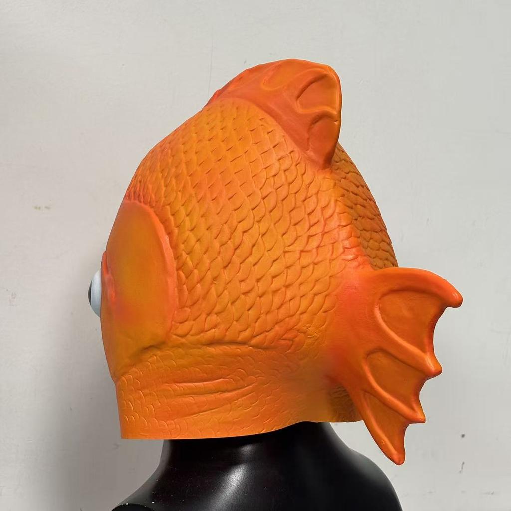 Maschera Pesce Rosso Carpa Maschera Intera per la Testa Festa in Maschera di Halloween Costume Cosplay Accessori Divertenti