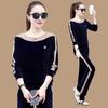 Gold Velvet Sportswear Set - Women's Spring-Autumn Fashion Chic Large-Sized Casual Loose Two-Piece Set