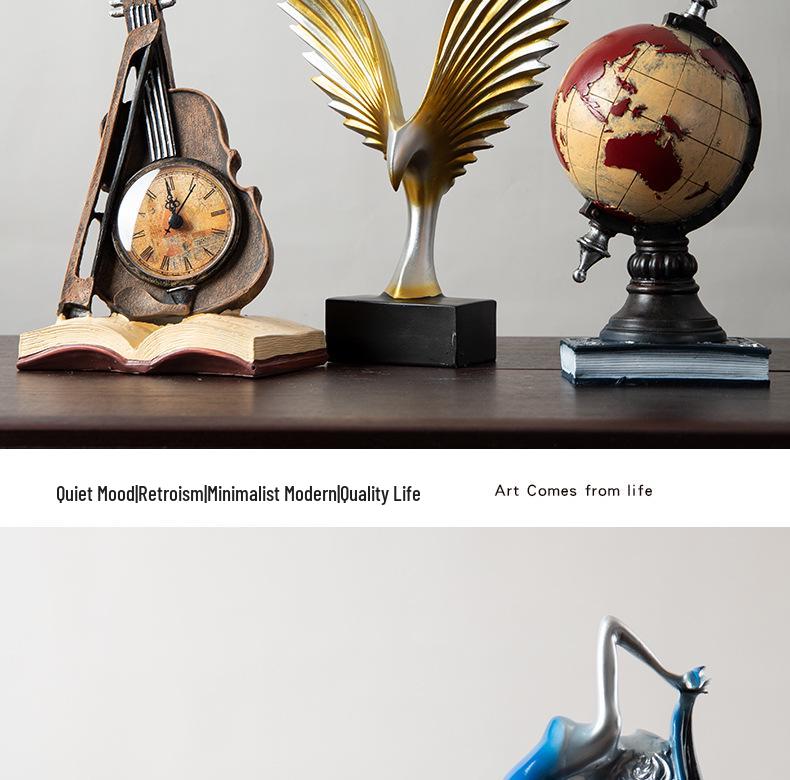 Retro Violin Ornament: Creative Minimalist Home Accessory for Living Room, TV Cabinet, or Bookcase.