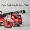 1:32 Fire Water Tanker Ladder Truck Alloy Spraying Vehicle Diecast Models Toys Car Doors Opened Sound Light Cars For Kid's Gifts