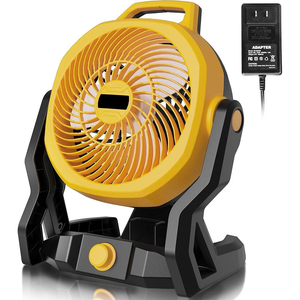 

Power Tool 10inch 180° Air Circulators Camping Electric Fan Desktop Floor Fan for Makita BL1830/Milwaukee M18/ Dewalt 18V