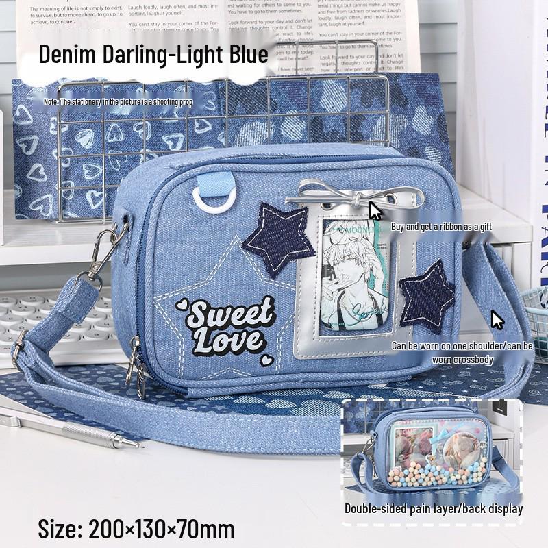 Large Capacity Blue Transparent Ita Pencil Case - Stylish and Functional for Students