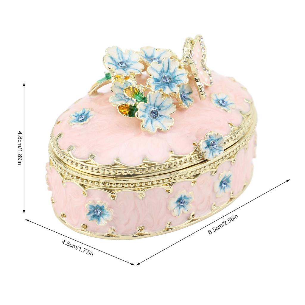 Enamel Vintage Jewelry Box Exquisite Hand Painted Trinket Box Decorative Jewelry Storage Case for Rings Earrings Necklace