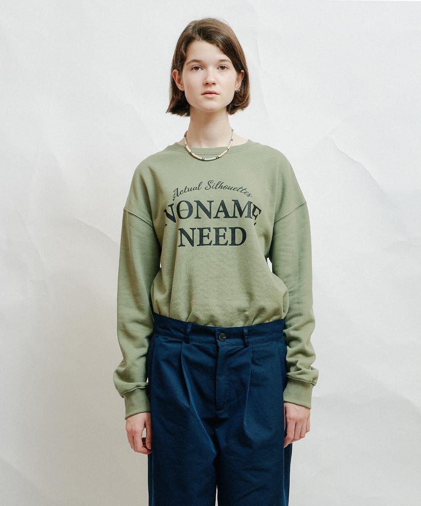 NONAMENEED Actual Silhouette Logo Sweatshirt Khaki