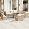 VidaXL Garden Lounge Set with Cushions 14 Pcs Beige Braided Resin 3218498