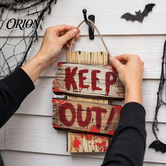 Striking Halloween Visual Effects Decoration Hanging Sign, Festive Party Wooden Decorative Plaque, Easy Modern Room Decorations Hang Decor for Indoor
