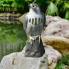 Horned Eagle Decoy Bird Scarecrow Eagle Figurine Garden Protector Natural Enemy Pest Deterrent Scarecrow for Gardens Patios Porches Balconies