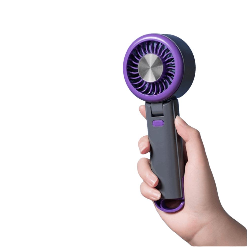 USB Rechargeable Handheld Fan Foldable Design Neck Hanging Fan Turbo Fan  Household Use серый