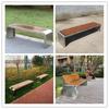 Outdoor Park Bench - Stainless Steel Wood-Plastic Chair for Garden or Community Square