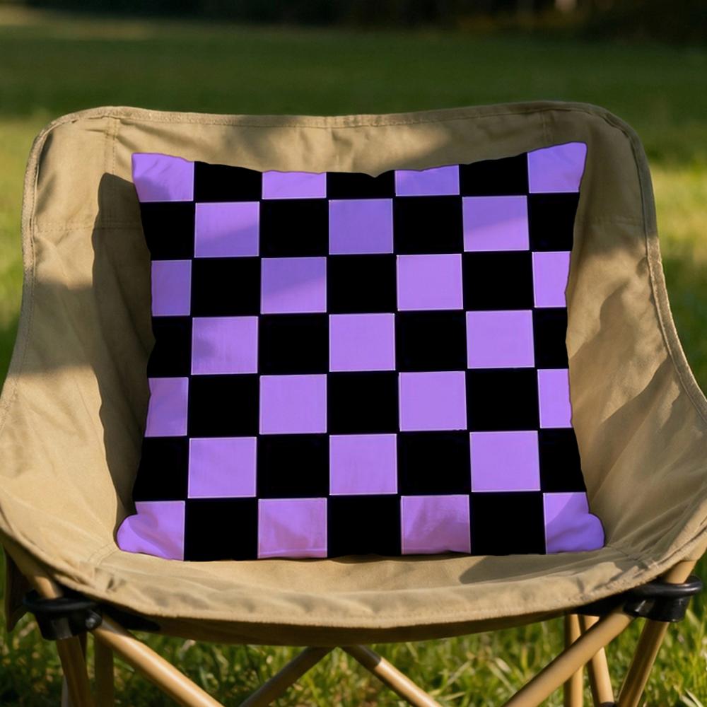 Classic Checkered Square Cushion Cover Soft Reversible  Durable Pillow Cover  MultiScene Use for Home  Car Daily Comfort