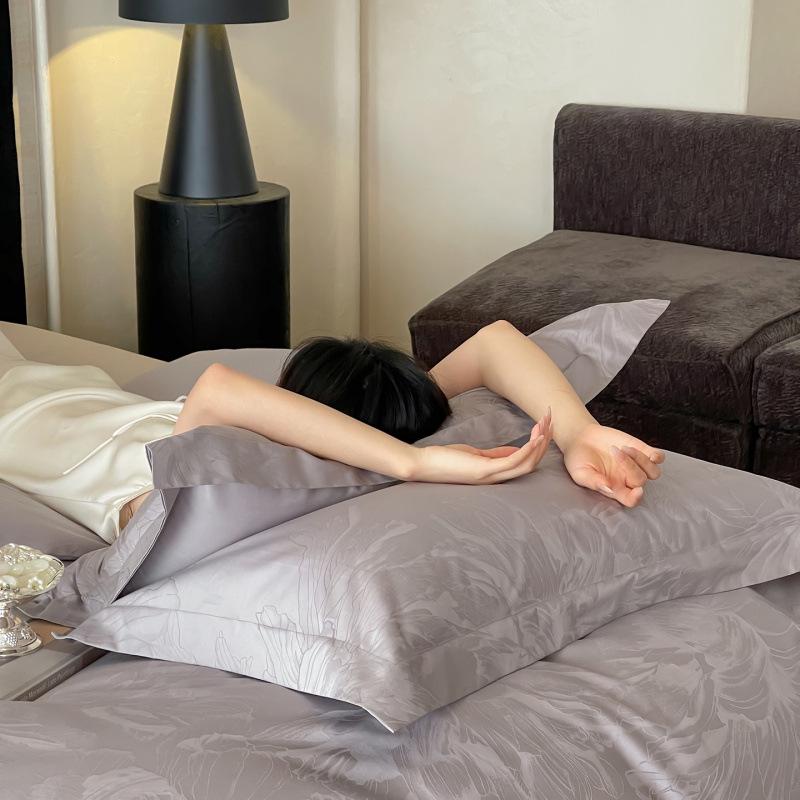 New 50x50 Double-Ply Yarn-Dyed Xinjiang Long-Staple Cotton Sateen Jacquard Piping 4-Piece Gift Set