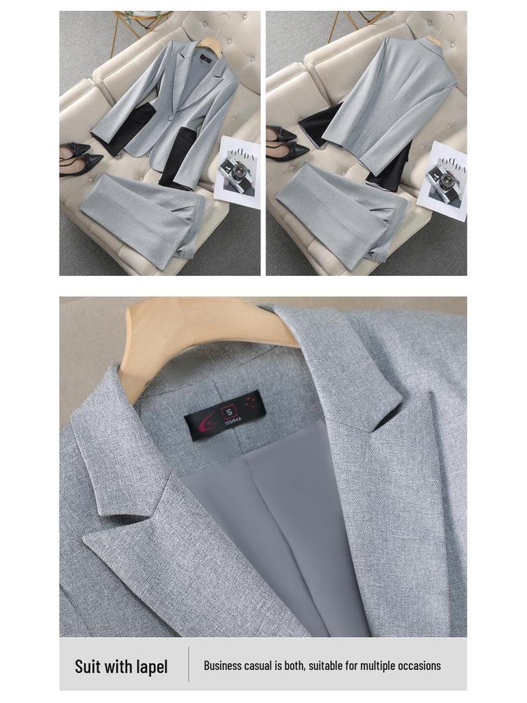 Autumn/Winter 2024 Women's Elegant Suit Jacket & Pants Set for Formal Wear.