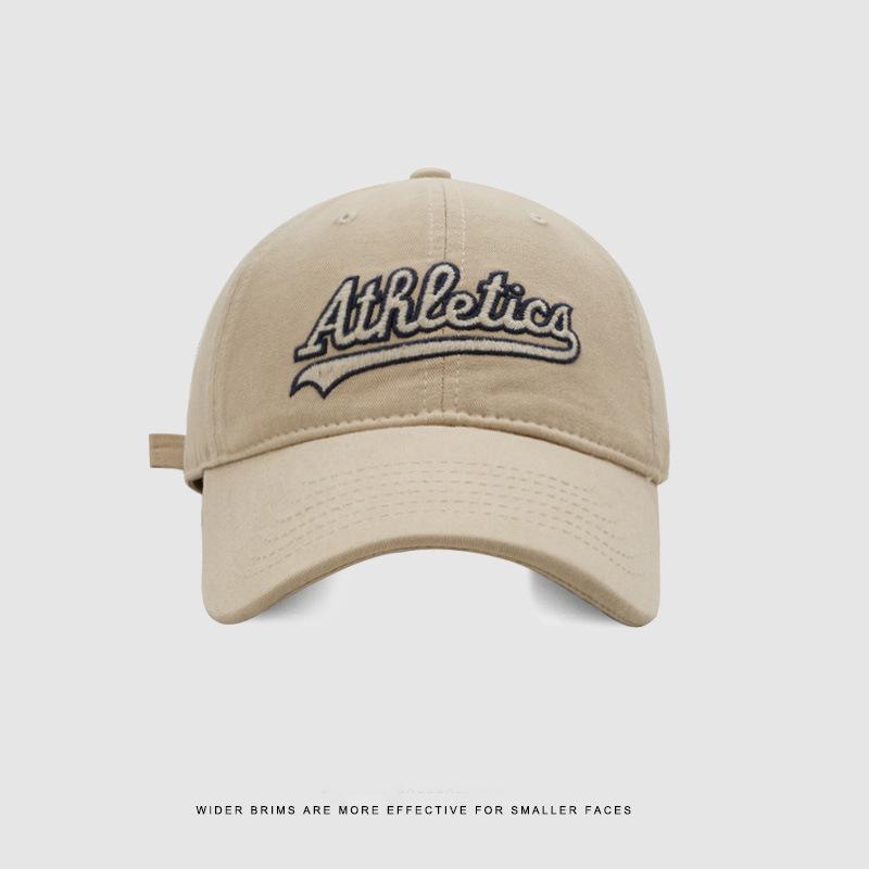 Big head circumference cap female retro couple soft top baseball cap wide brim showing face small sun protection visor male