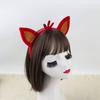 Foxes Costumes Set Foxes Ear Headbands Tail Nose Bowtie Tutu Skirt Animal Cosplay Costumes for Halloween Christmas Party