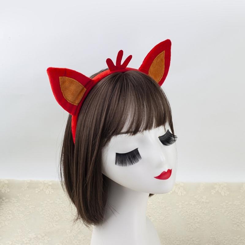 Foxes Costumes Set Foxes Ear Headbands Tail Nose Bowtie Tutu Skirt Animal Cosplay Costumes for Halloween Christmas Party