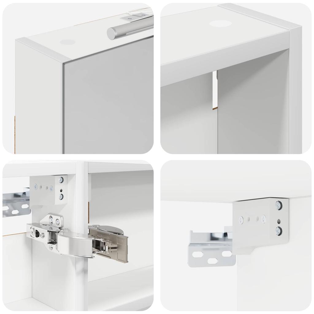 Bathroom Cabinet Set 3 Pcs 100 X 10.5 X 60.5 Cm Particleboard