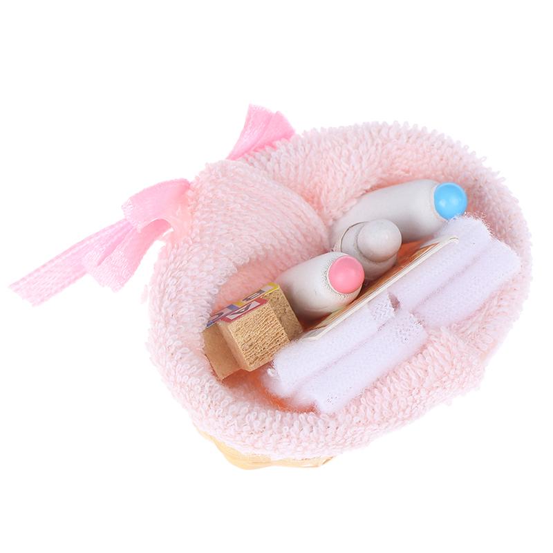 1:12 Mini Simulation Artificial Fruits Vegetables Doll House Furniture Decor Bamboo Basket Miniature Accessory For Children Kids