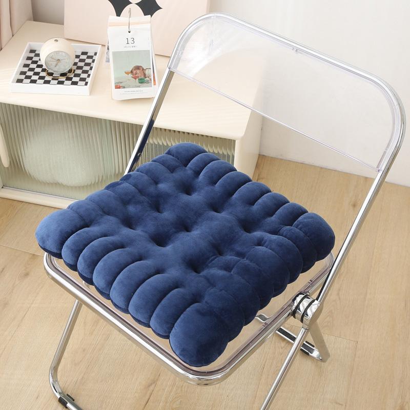1Pc Plush Home Furnishings Chair Cushion Warm Cotton Pad Thick Mat Solid Color Cookie Cushion Rectangle