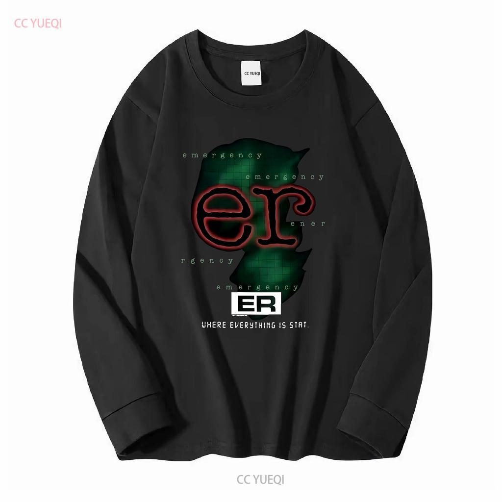 VINTAGE ER TV Show 1995 Emergency T shirt Men Medium Black 90s vintage Washed graphic homme Breathable Slightly