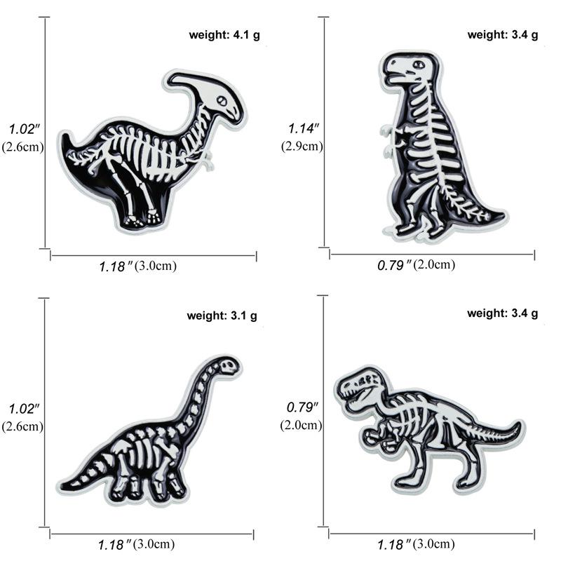 Anime Dinosaur Lapel Pin: Japanese & Korean Style Enamel Brooch for Men's Fashion
