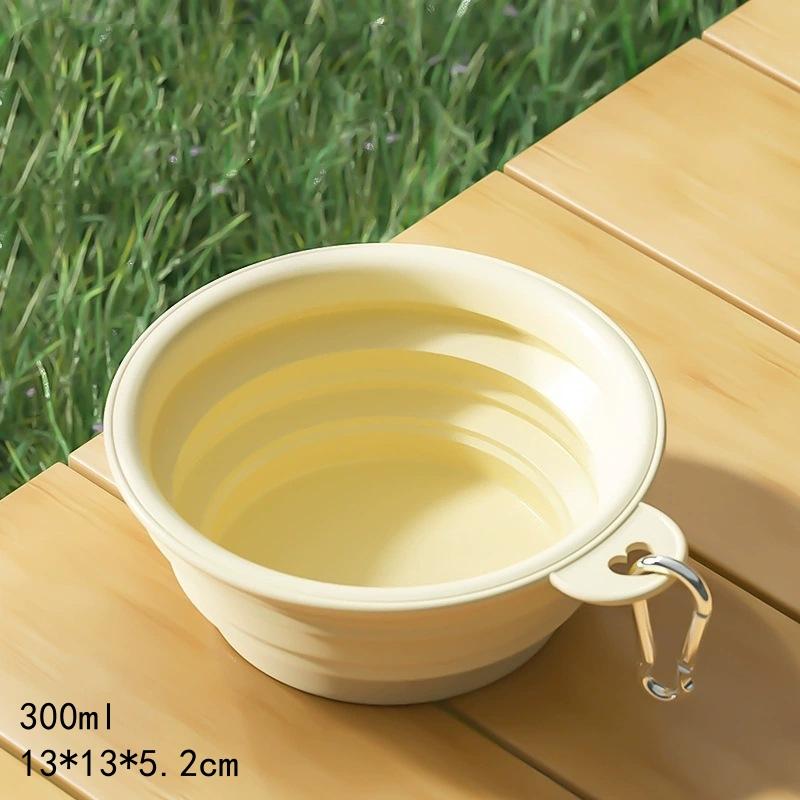 

Macaron Color Pet Outing Portable Foldableing Bowl Dog Drinking Bowl Cat Food Bowl Rice Bowl Travel Bowl With Carabiner Supplies