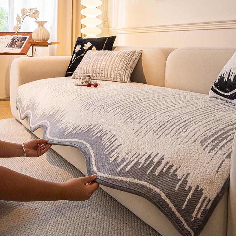Living Room Sofa Cushion Universal In All Seasons, Simple Holiday Chenier Sofa Cover Blanket Backrest Armrest Towel Autumn And Winter