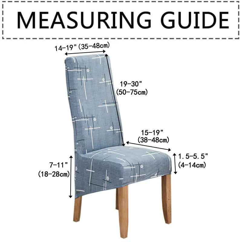 Geometric Long Back Dining Chair Cover Geometry Printed Stretch Spandex Elastic XL Banquet Party Europe Chair Slipcover Case