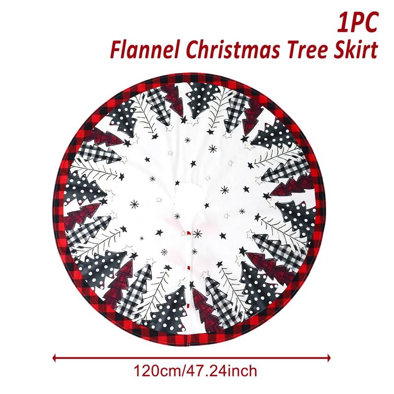 Christmas Flannel Tree Skirt Crafts Tree Surround Base Set  Merry Christmas Decoration for Home 2024 Xmas Ornaments Navidad 2025